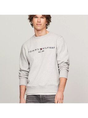 NWT Tommy Hilfiger Embroidered Logo Sweatshirt XL Grey